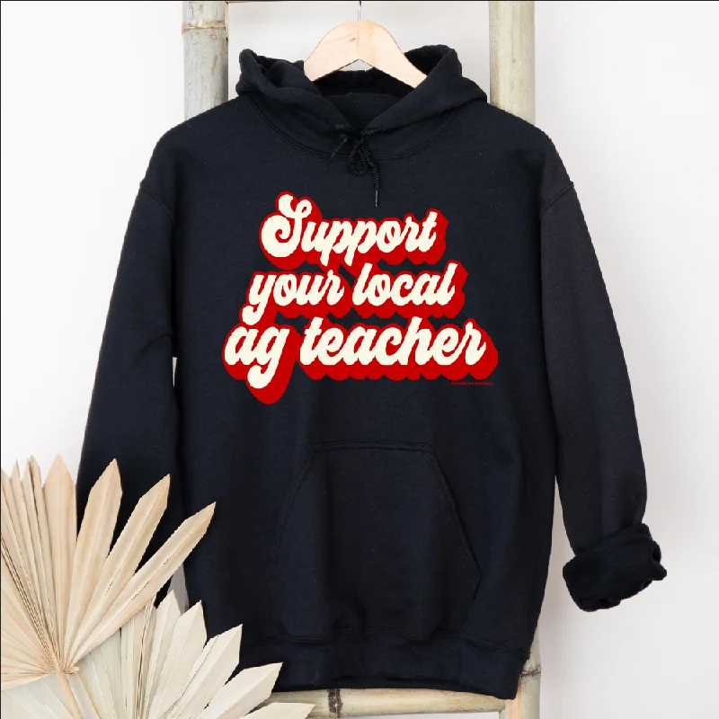 Retro Support Your Local Ag Teacher Red Hoodie (S-3XL) Unisex - Multiple Colors! Streetwear Style for Retro Support Your Local Ag Teacher Red Hoodie (S-3XL) Unisex - Multiple Colors! Streetwear Style for