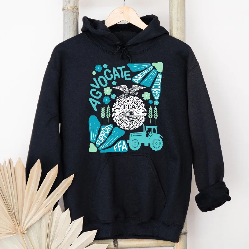 Support FFA Florals Blue Hoodie (S-3XL) Unisex - Multiple Colors! Refined Women's Hand - crafted Support FFA Florals Blue Hoodie (S-3XL) Unisex - Multiple Colors! Refined Women's Hand - crafted