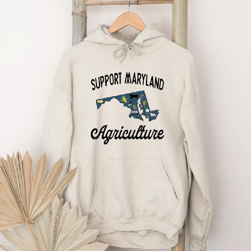 Support Maryland Agriculture Hoodie (S-3XL) Unisex - Multiple Colors! Relaxed Women's Beachy Support Maryland Agriculture Hoodie (S-3XL) Unisex - Multiple Colors! Relaxed Women's Beachy