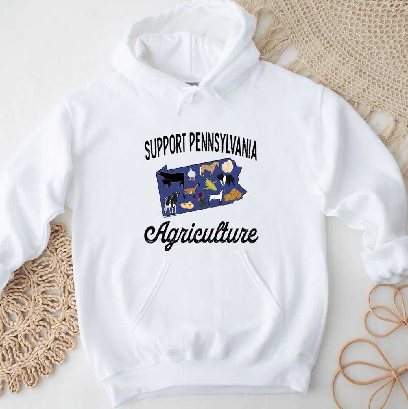 Support Pennsylvania Agriculture Hoodie (S-3XL) Unisex - Multiple Colors! Gym
