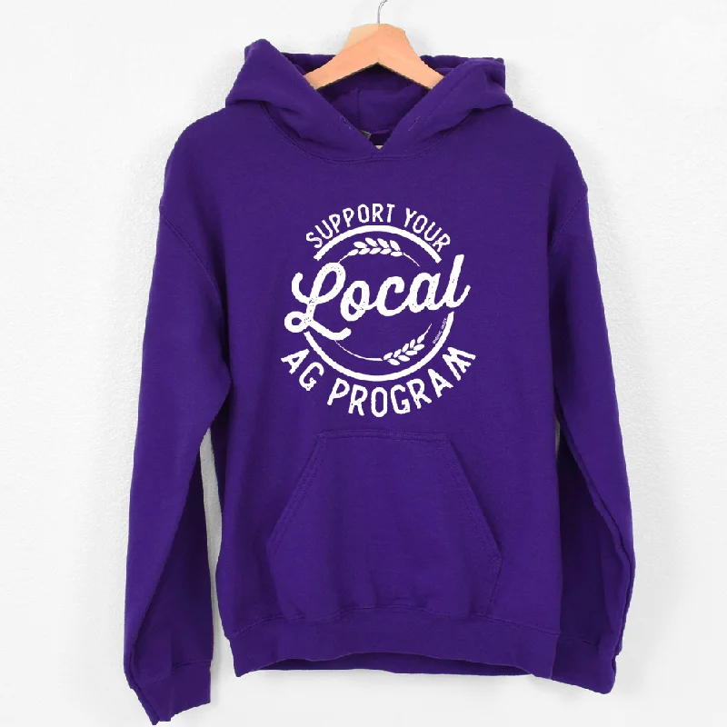 Support Your Local Ag Program White Ink Hoodie (S-3XL) Unisex - Multiple Colors! Polished Women's Silk
