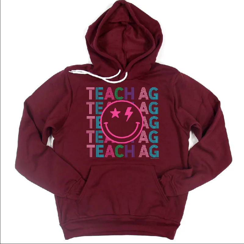 Teach Ag Line Smile Hoodie (S-3XL) Unisex - Multiple Colors! Polished Women's Silk