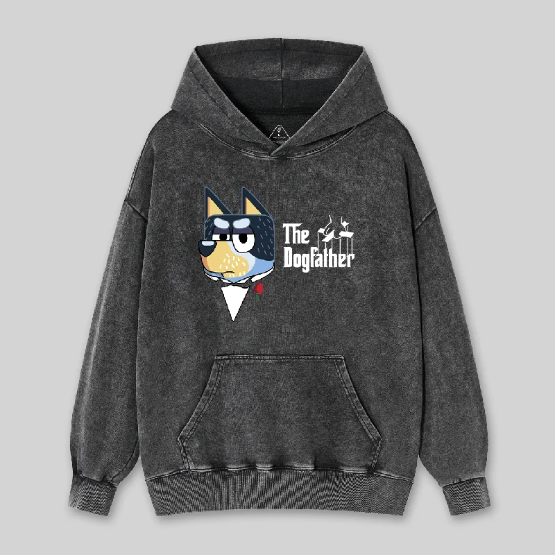 The Dogfather Nerd Washed Hoodie Preppy Women's College